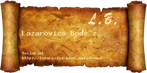Lazarovics Boáz névjegykártya